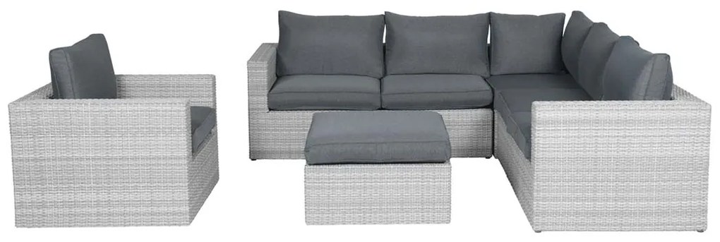 Atlanta wicker loungeset 5-delig – Vintage grey - Garden impressions