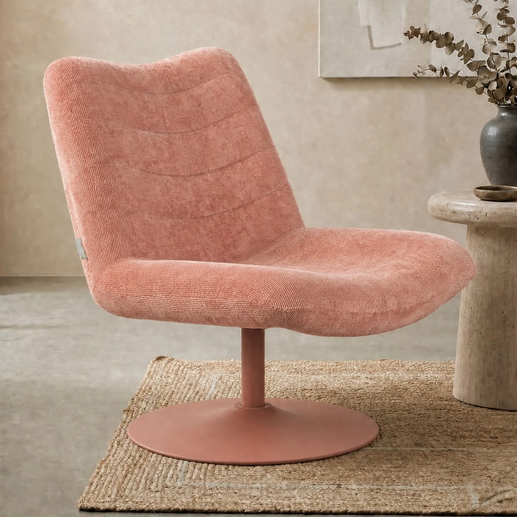 Zuiver Bubba Roze Draaifauteuil Retro Design