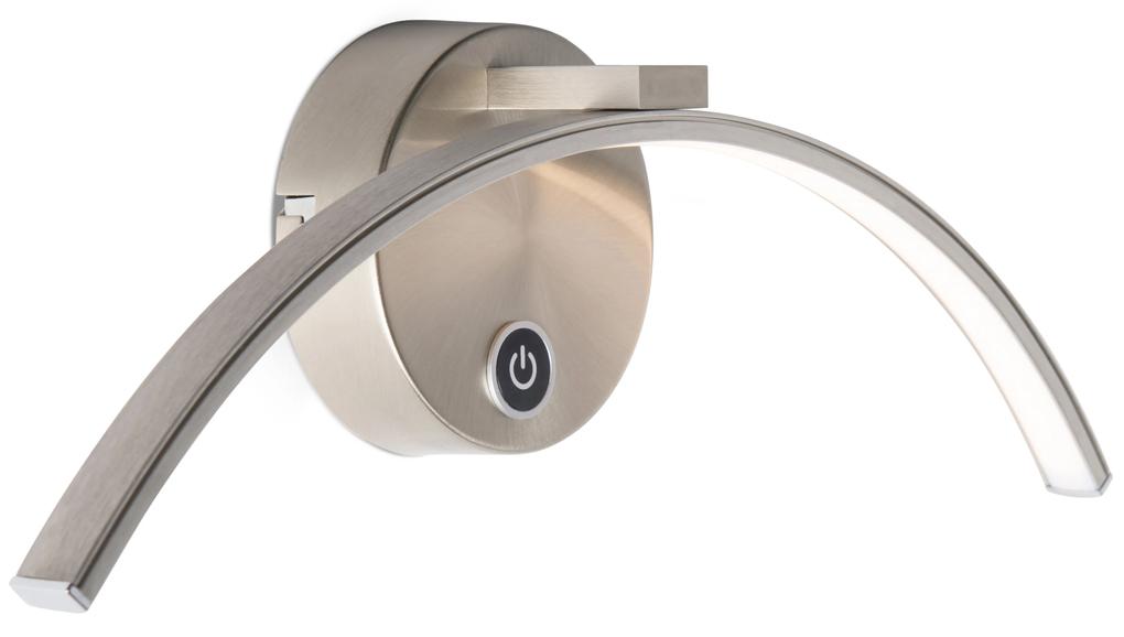 Moderne wandlamp staal incl. LED met touch dimmer - Arch Modern rond Binnenverlichting Lamp