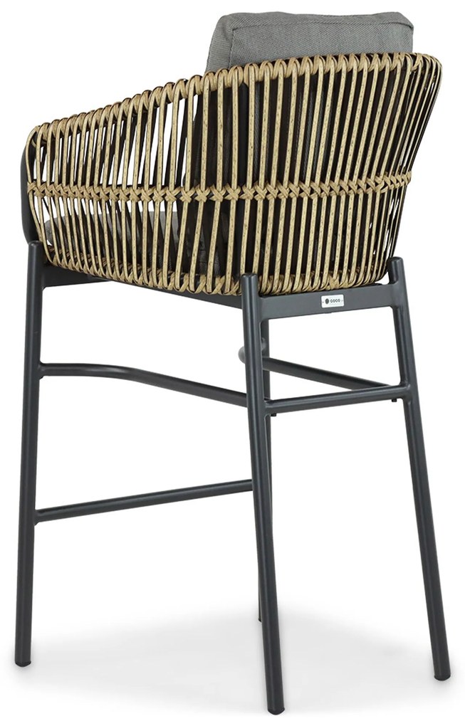 Barstoel Aluminium/wicker Taupe-naturel-bruin Coco Nathan