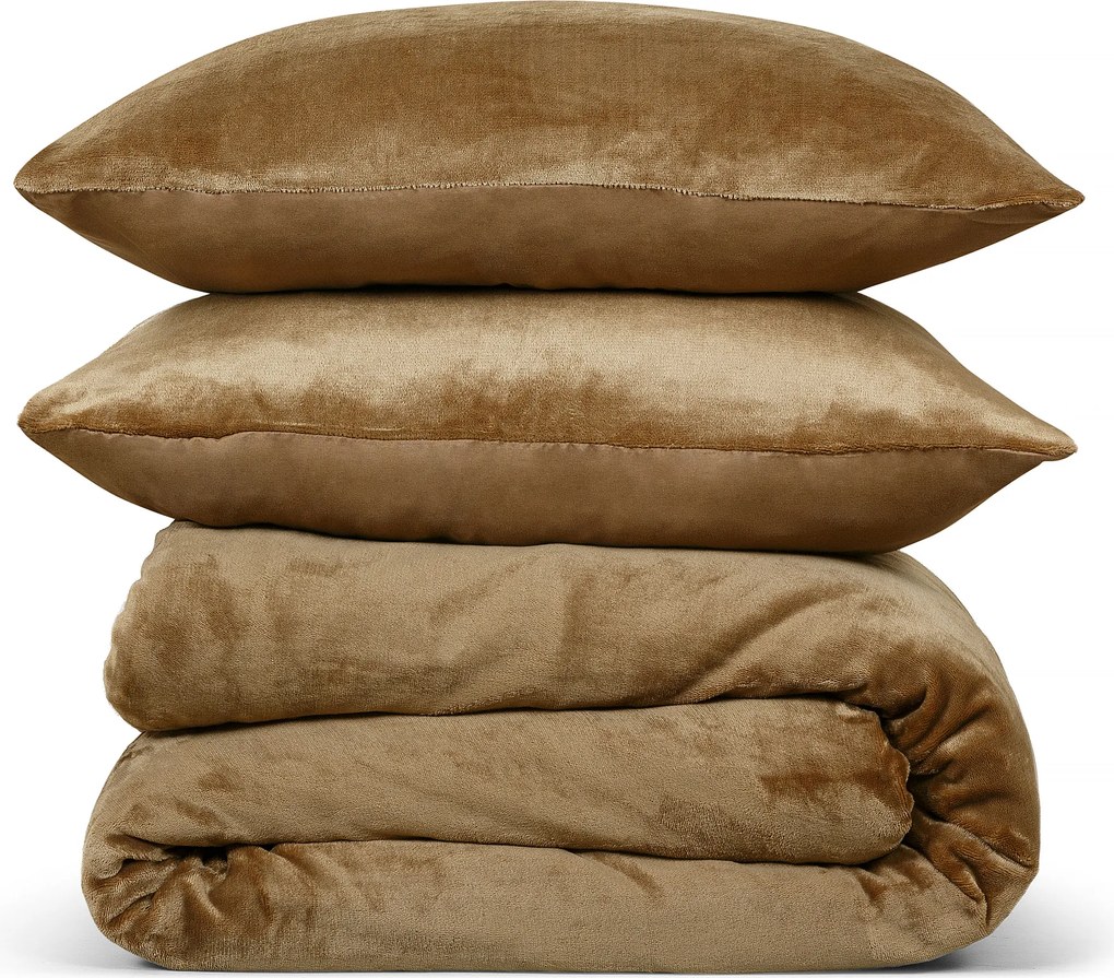 Dekbedovertrek Flanel Fleece – 100% zacht materiaal – 240×220 – beige goud