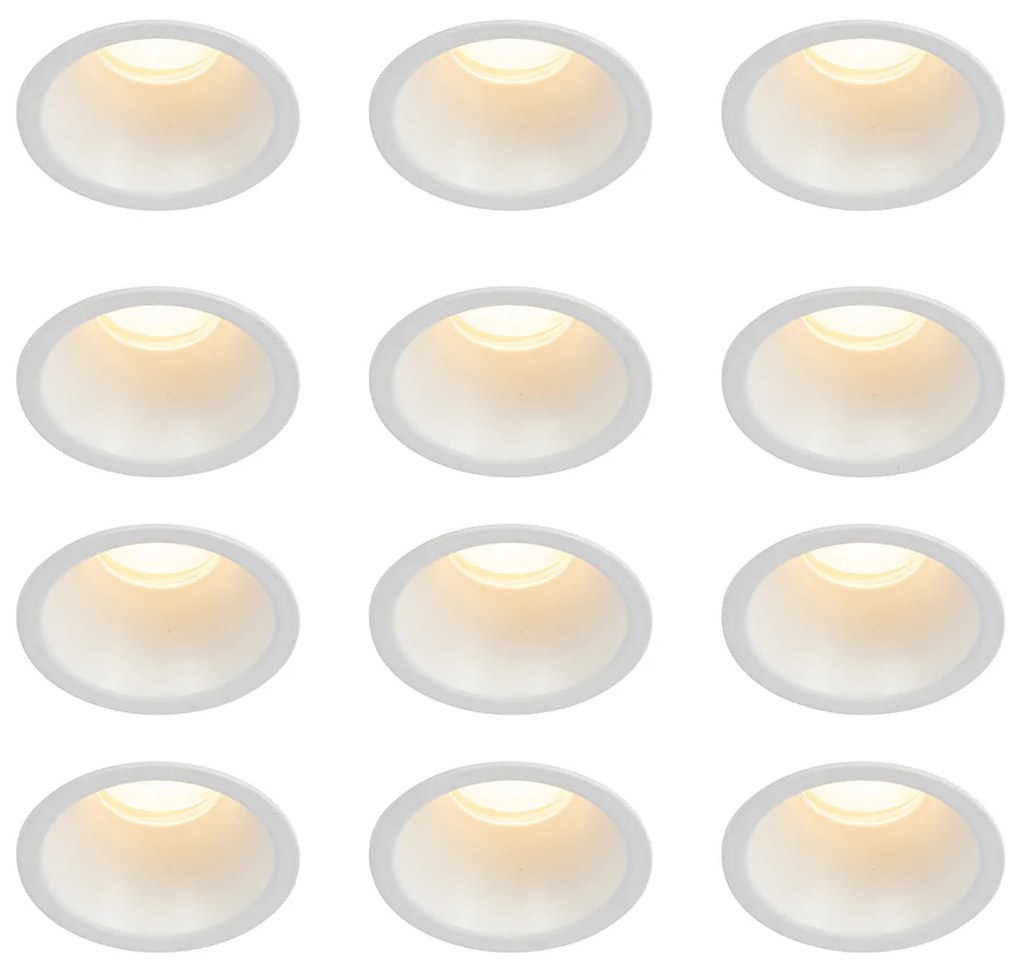 Set van 12 inbouwspots wit GU10 35mm IP44 - Dept