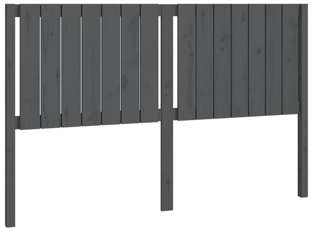 vidaXL Hoofdbord 155,5x4x100 cm massief grenenhout grijs