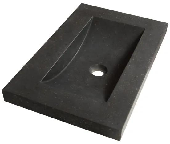 Saniclass Corestone Small meubelwastafel 60x5x39.1cm zonder overloop 1 wasbak 0 kraangaten Basalt Antraciet 2845