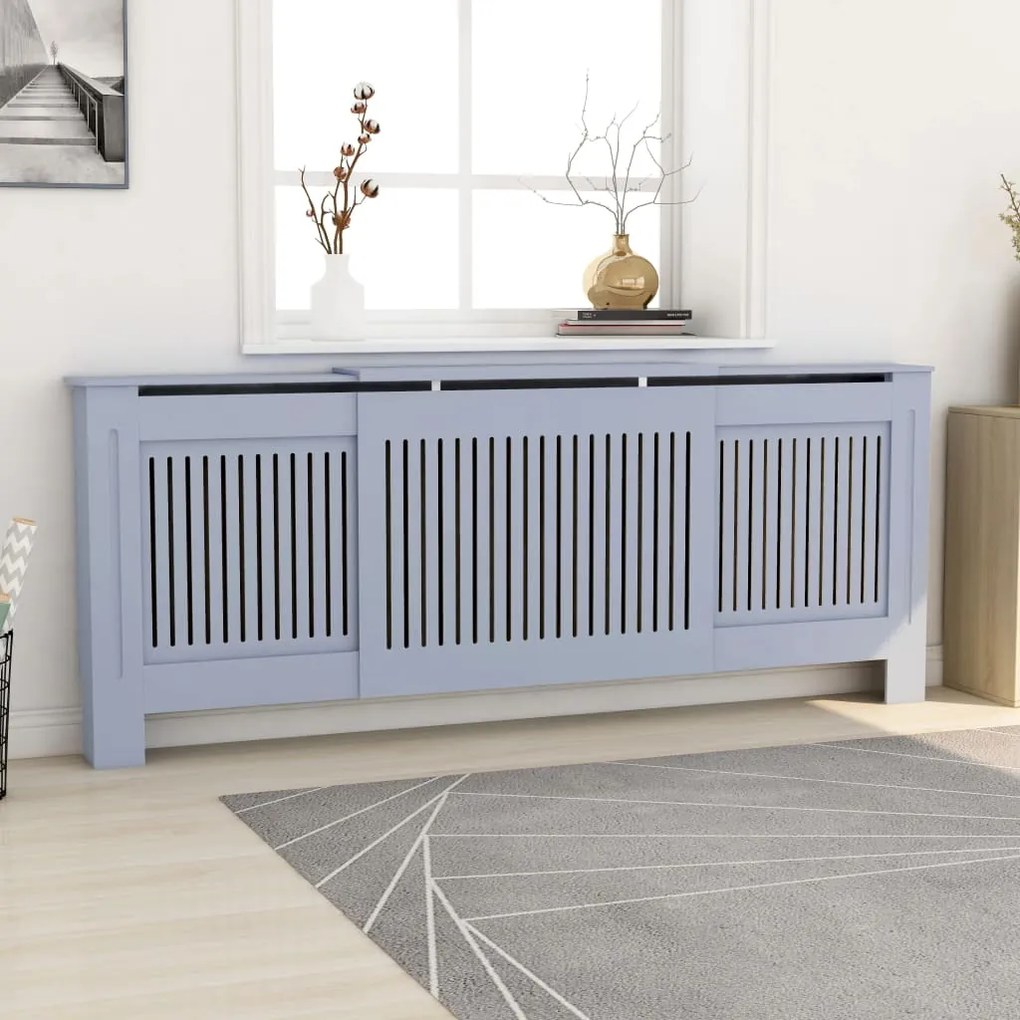vidaXL Radiatorombouw 205 cm MDF grijs