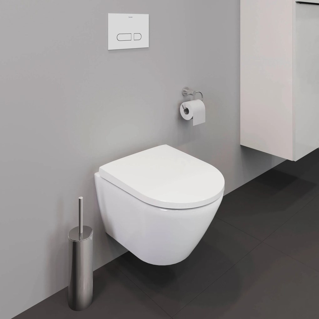 Duravit D-Neo compact hangtoilet randloos incl. softclose toiletbril met quickrelease glans wit