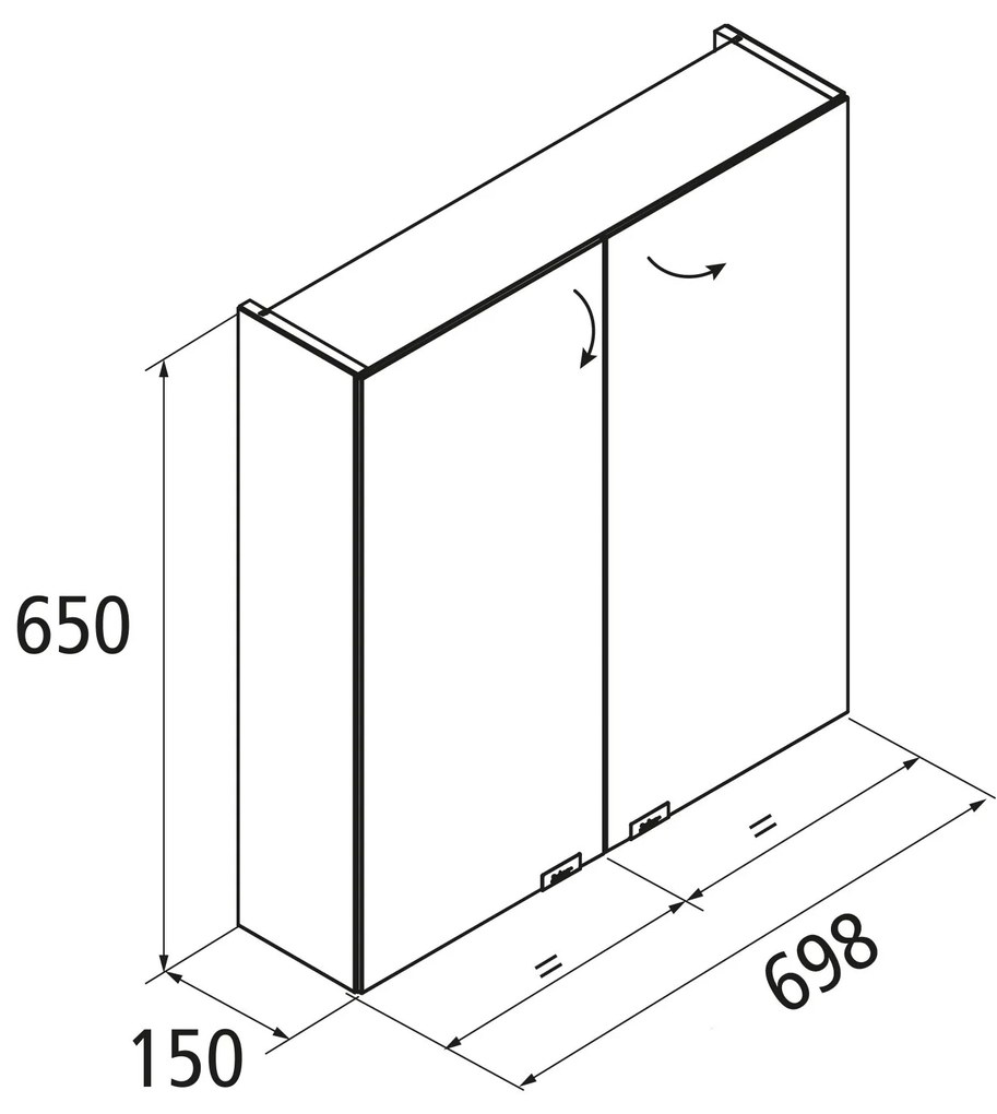 Muebles Ally spiegelkast 70x65cm