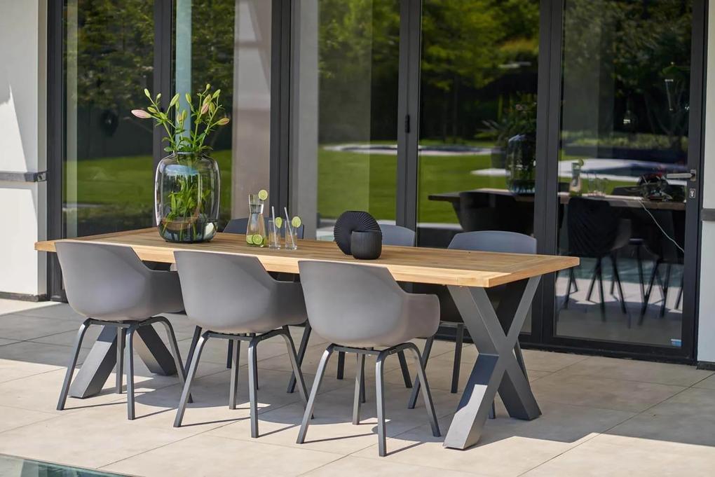 Tuinset 6 personen 220 cm Aluminium/Kunststof Grijs Lifestyle Garden Furniture Salina/Concept