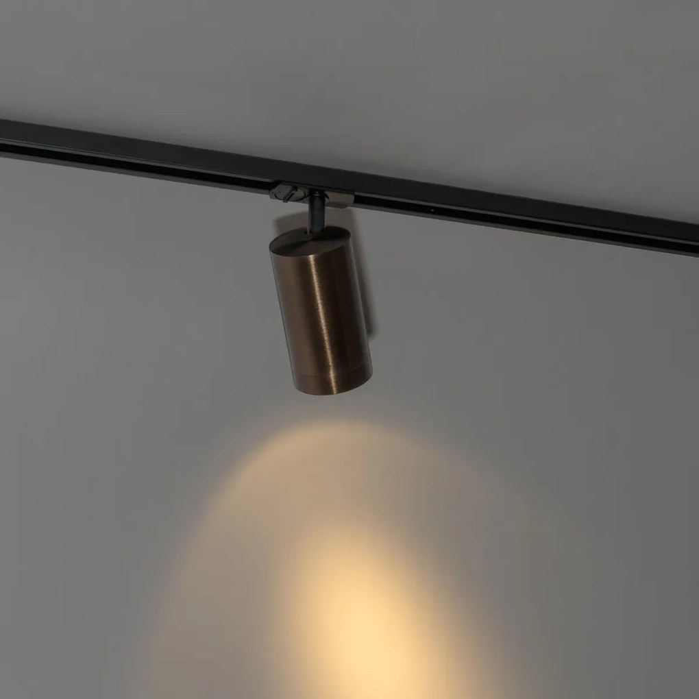 Moderne spot donker brons voor railsysteem 1-fase 70mm - Iconic Jeana Luxe