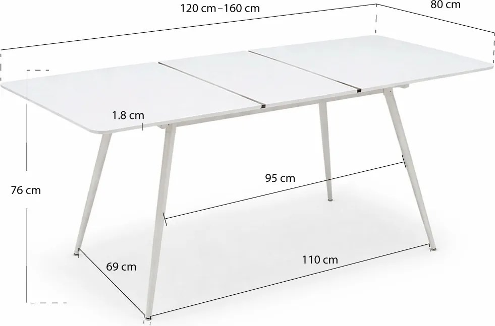 Tabela uitschuifbare tafel