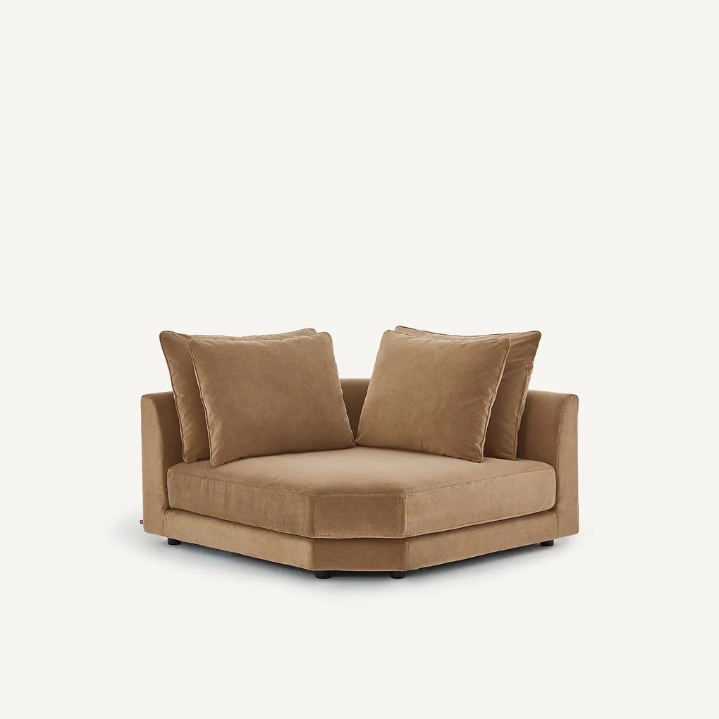 Modulaire hoekbank in stonewashed fluweel, TIBERIO