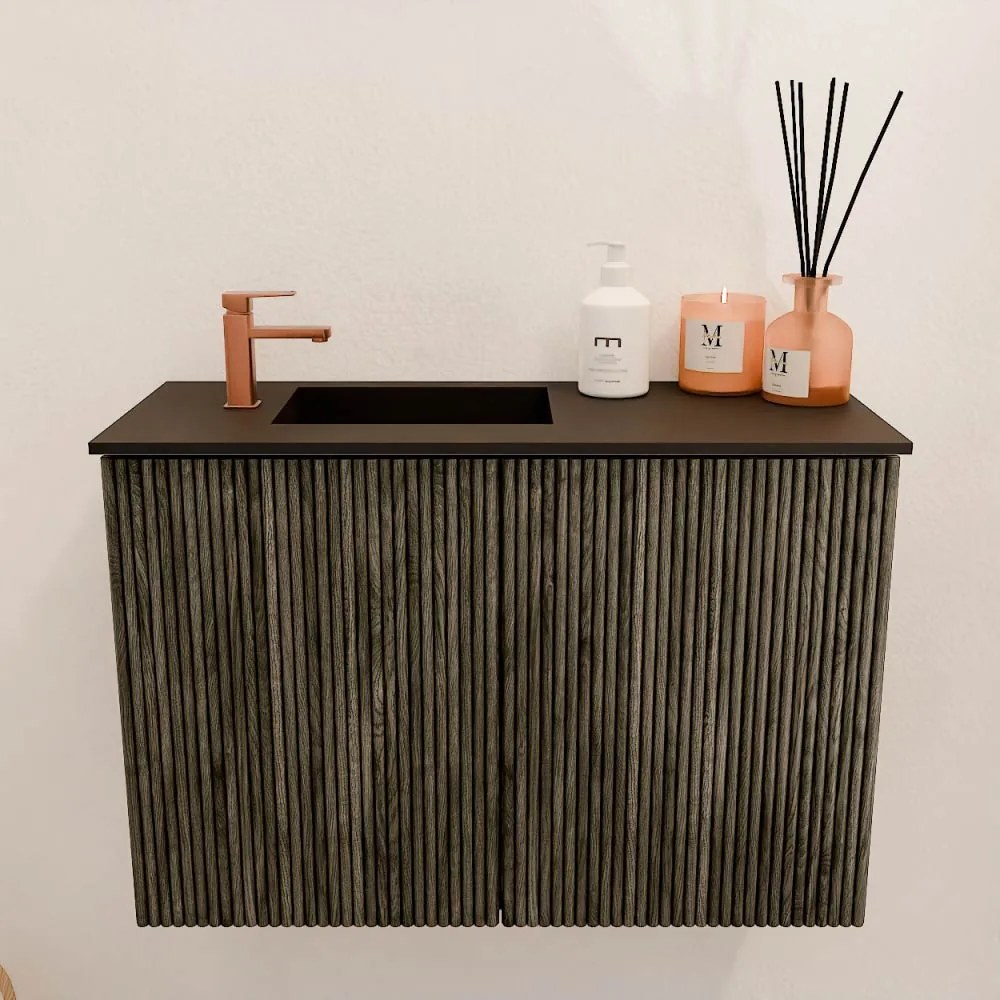 Mondiaz Joya 60cm toiletmeubel shadow met wastafel faye links 1 kraangat urban