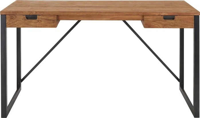 D-Bodhi Fendy Teakhouten Bureau Industrieel 140 Cm + Opzetstuk - 140 X 70cm.