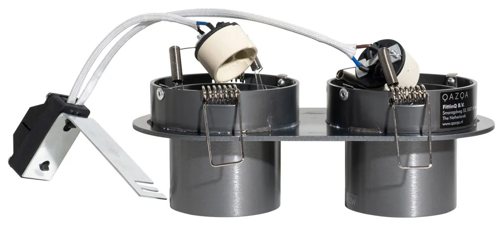 Set van 6 inbouwspots gunmetal GU10 50mm 2-lichts - Installa