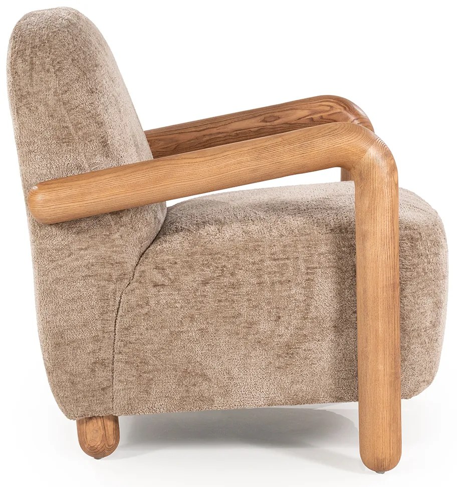By-Boo Retrova Fauteuil Met Hout Taupe