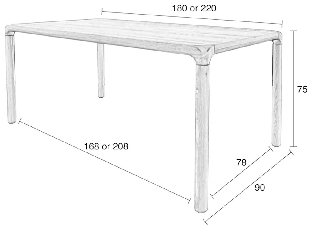 Zuiver Storm Walnoot Design Eettafel 180 X 90 Cm - 180 X 90cm.