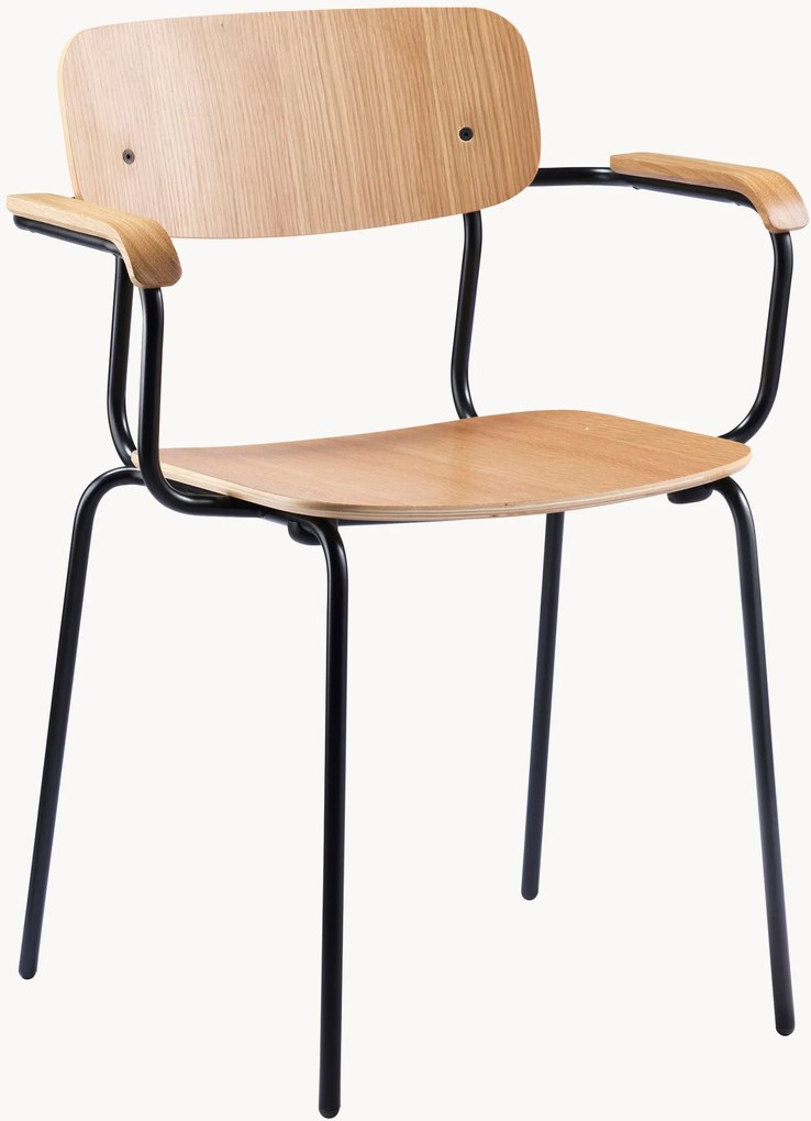 Handgemaakte houten eetstoel Holmen