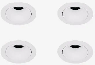 Pack Van 4 Inbouw Led-downlights Met Ronde Frames Ø5 Cm Voor Buitengebruik In Aluminium Orelva Warm Wit 2700k & Wit & 3 W & 19º - Sklum