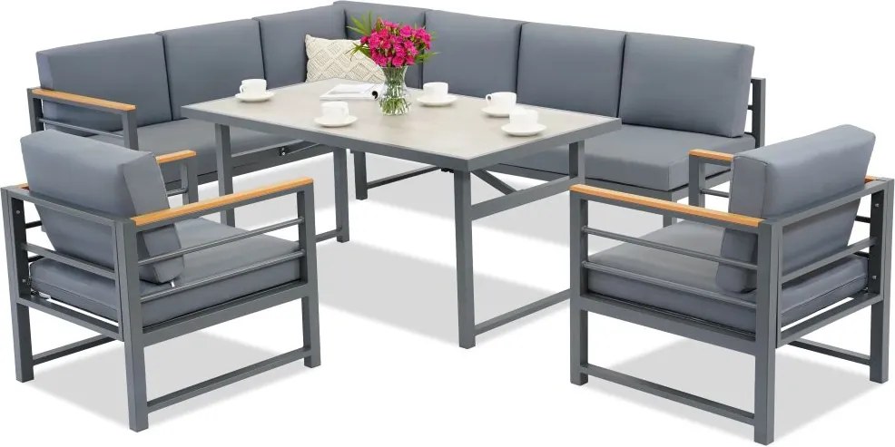 Guarda Comida 7 Garden Point stalen tuinmeubelen antraciet