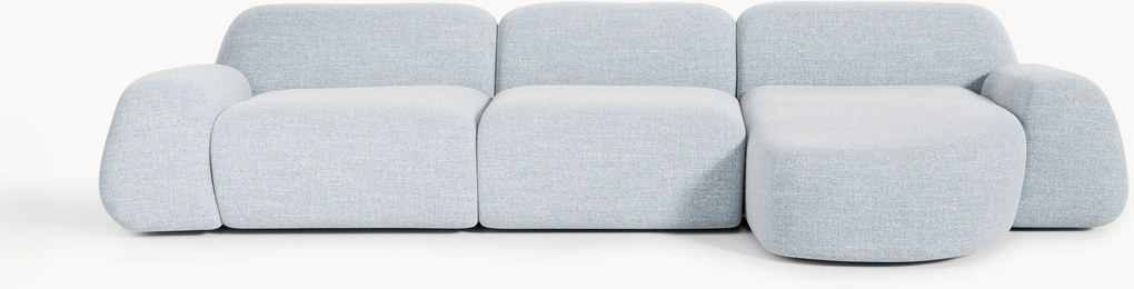 Modulaire bouclé hoekbank Wolke (4-zits)