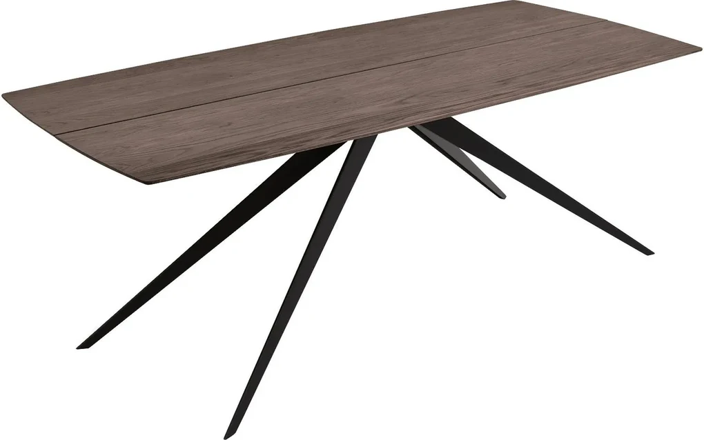 Goossens Excellent Eettafel Floyd, Semi rechthoekig 200 x 100 cm met split