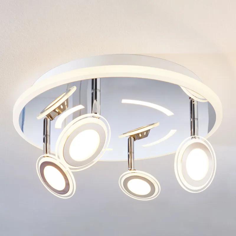 LED plafondlamp Enissa, rond, 4-lamps - lampen-24
