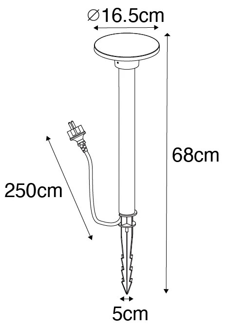 Moderne prikspot zwart incl. LED IP54 - Skyf