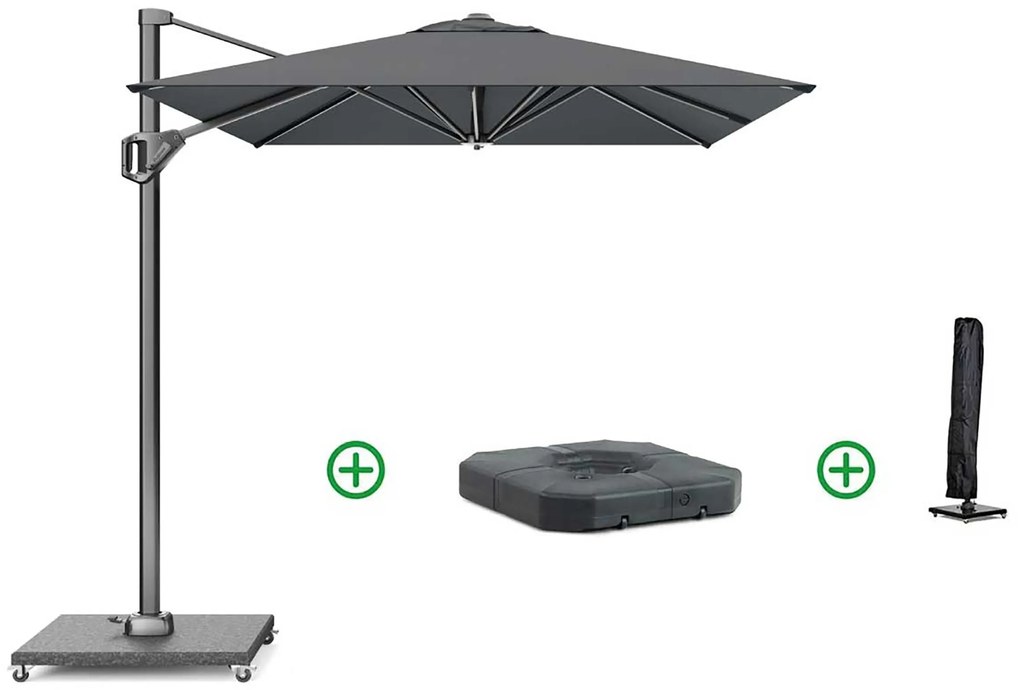 Zweefparasol  3x2m T1 (incl. voet + hoes) antracite Grijs-antraciet Platinum Voyager