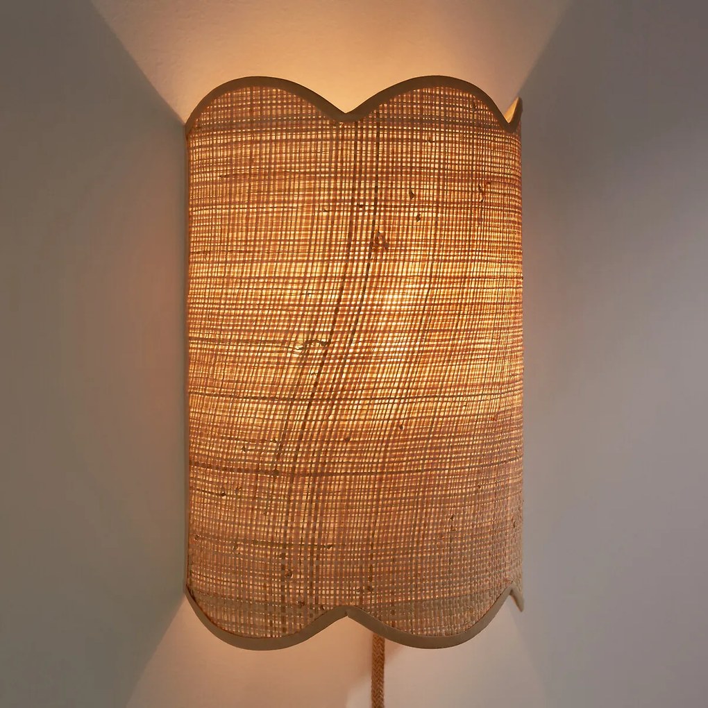 Wandlamp in raffia, Dolkie