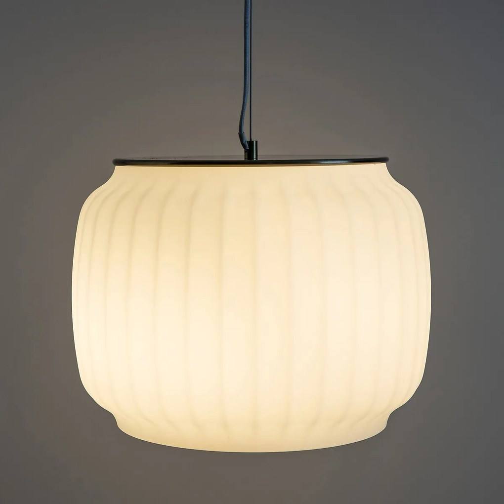 Brede hanglamp in opaline, Canelé