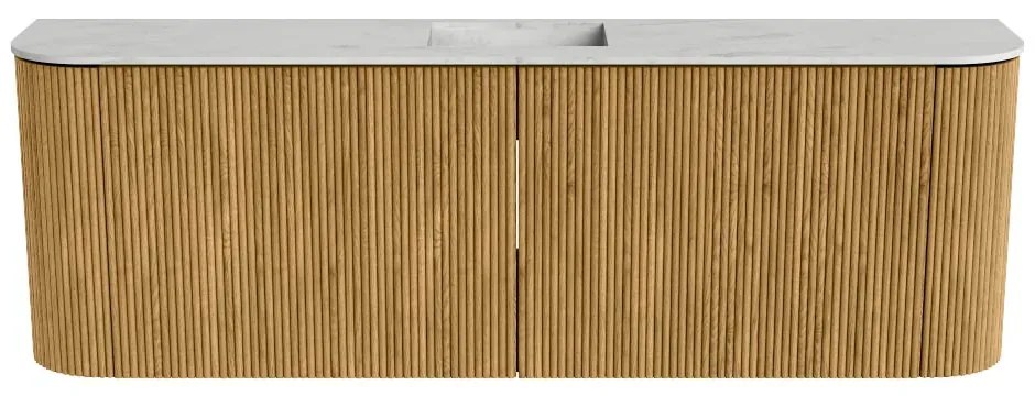 Mondiaz Joya DLux 125cm toiletmeubel ronding links/rechts oak met wastafel faye midden 1 kraangat opalo
