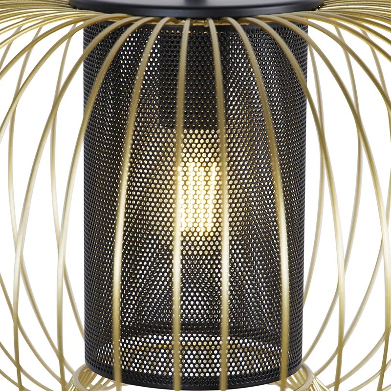 Design hanglamp goud met zwart 50 cm - Marnie