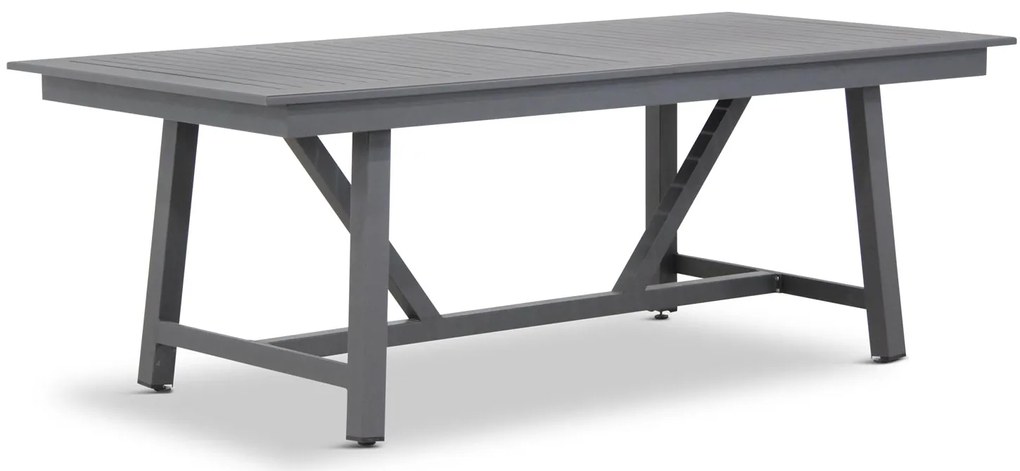 Dining Tuintafel rechthoekig uitschuifbaar 217/277 x 100 cm Aluminium Grijs General