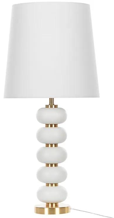 Tafellamp wit/goud 80 cm trommelvorm FRIO Beliani