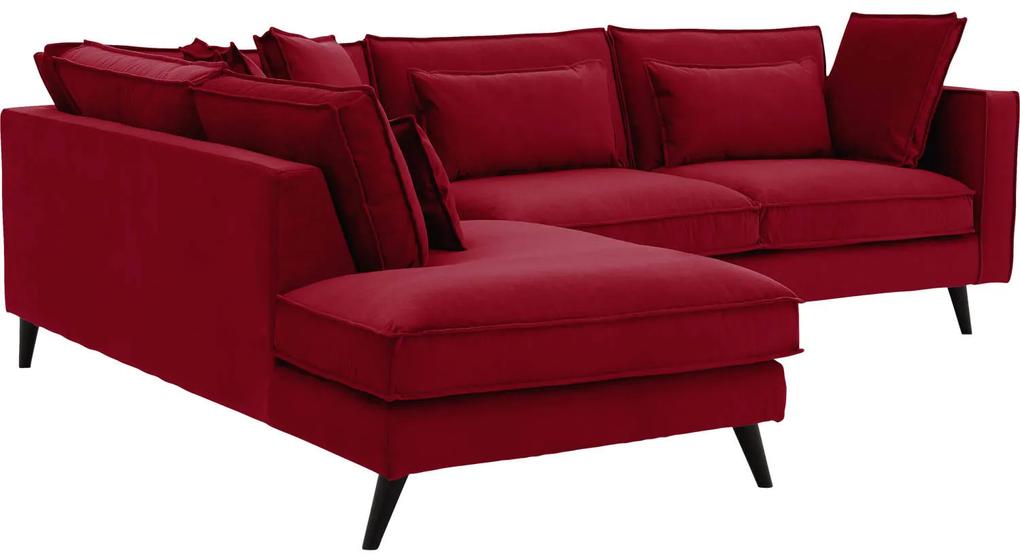 Goossens Bank Suite rood, stof, 2,5-zits, elegant chic met ligelement links