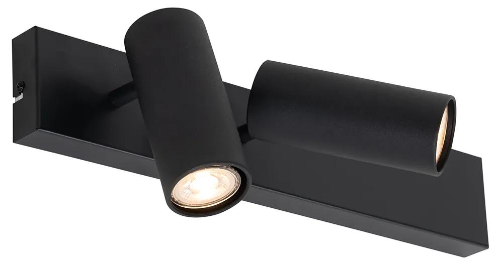 Moderne plafondSpot / Opbouwspot / Plafondspot zwart 2-lichts verstelbaar - Renna Modern GU10 Binnenverlichting Lamp