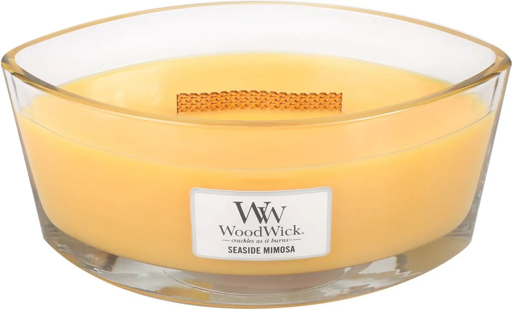 WoodWick geurkaars - Ellipse HearthWick Flame - Seaside Mimosa