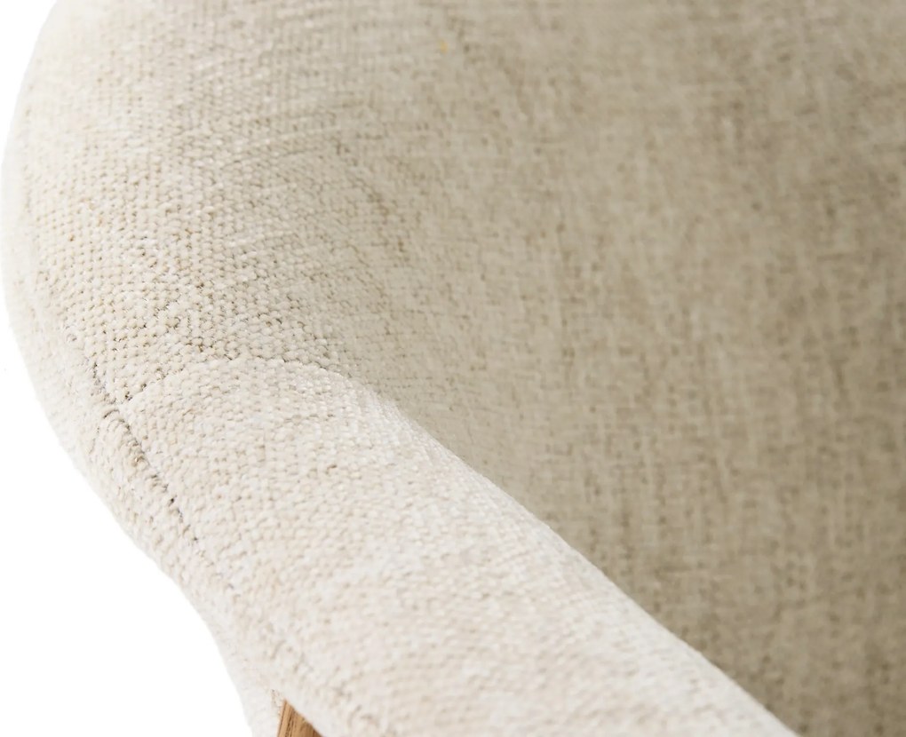 GARDA crème beige (stof Harmony 110) / natuurlijk eiken - GESTOFFEERDE STOEL VOOR WOONKAMER/EETKAMER