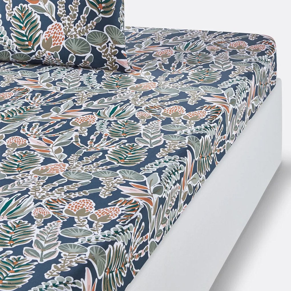 Hoeslaken in perkalkatoen, Aquajungle