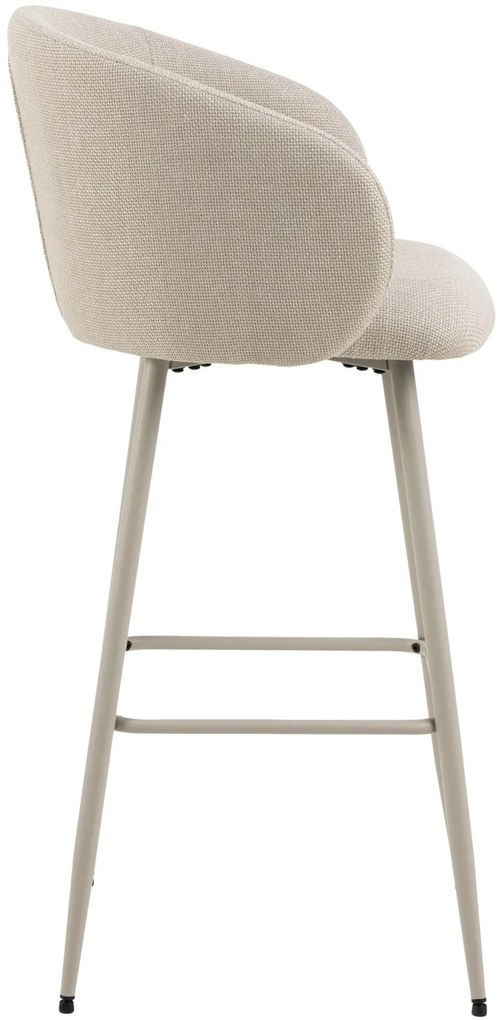 CLARA Beige (Basel 24 stof)/beige frame - GESTOFFEERDE BARSTOEL VOOR KEUKEN/WOONKAMER/RESTAURANT