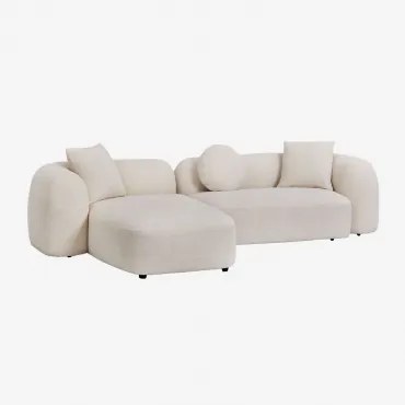 Modulaire Linker Chaise Longue Bank Van 2 Delen In Chenille Coco Chenille Dik Wit - Sklum