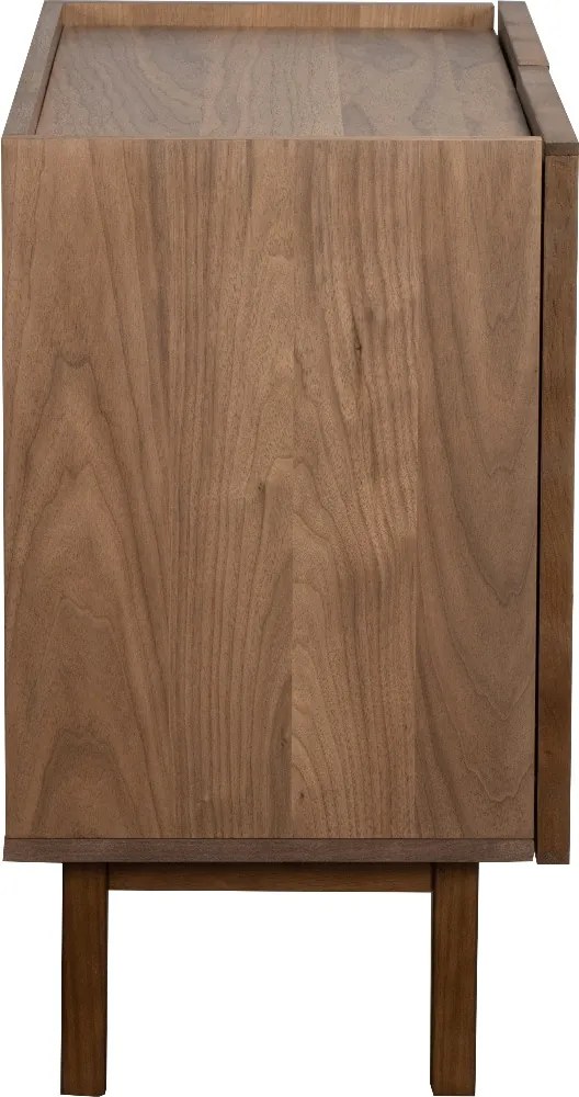 Kastje Walnoot Met Stoffen Deuren 90 Cm - 90x40x60cm.