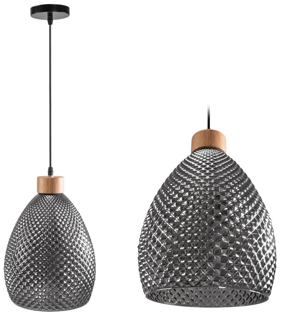 Retro zwart glazen plafondlamp APP897-1CP