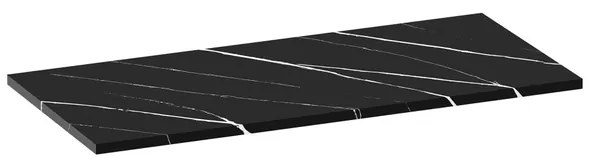 BRAUER Artificial Marble Wastafelblad - 100x46x2cm - zonder kraangat - composiet - Nero Marquina TB-AM100NE