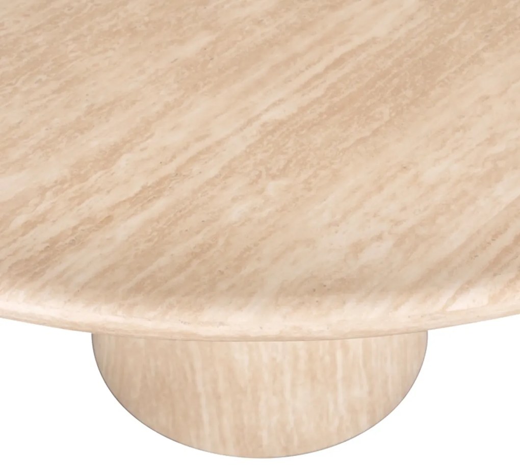 Richmond Interiors Fictus Ronde Eettafel Travertin Beige - 140 X 140cm.