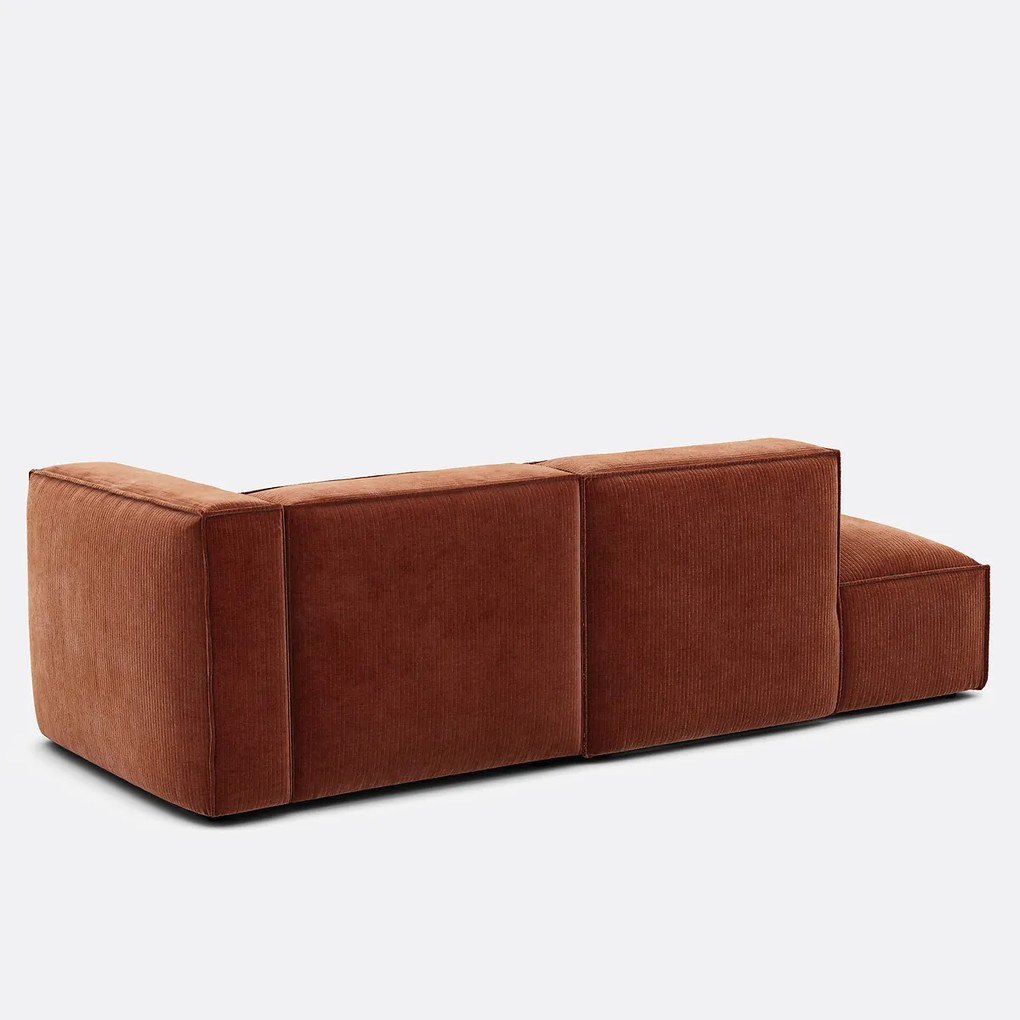 Rechthoekige bank in vintage ribfluweel, Seven