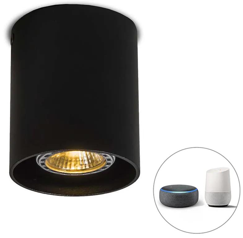 Smart zwart goud incl. WiFi GU10 - Tubo Modern, Design GU10 rond Binnenverlichting Lamp