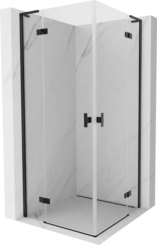 Mexen Mist-H L Duo draaideur douchecabine 120 x 120 cm, transparant, zwart - 8A5L-120L-120P-70-00