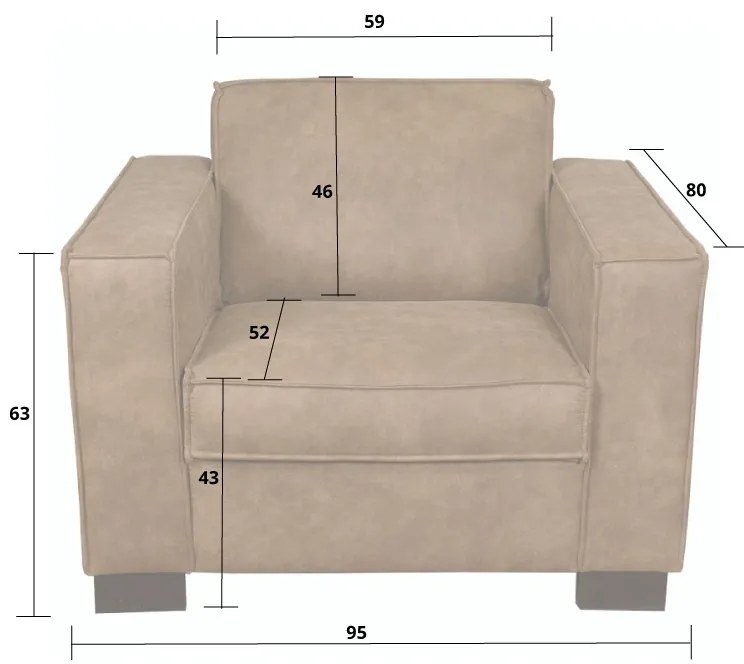 Fauteuil - Shuffle - stof Missouri cognac 03