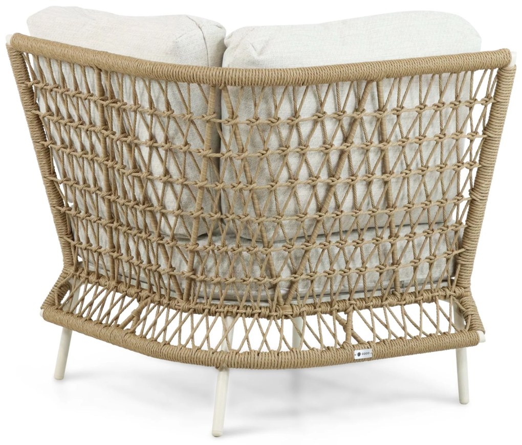 Hoek loungeset 5 personen Aluminium/wicker Taupe Coco Bali
